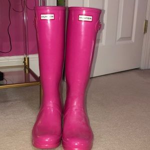 Hot Pink Tall Hunter Rain Boots